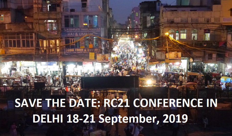 Save the date! RC21 Delhi Conference 18-21 September, 2019