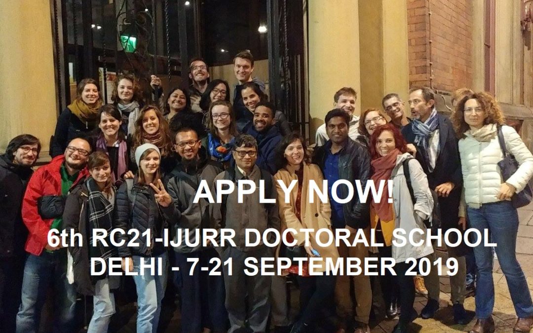 6th RC21-IJURR Doctoral School in Comparative Urban Studies in Delhi!