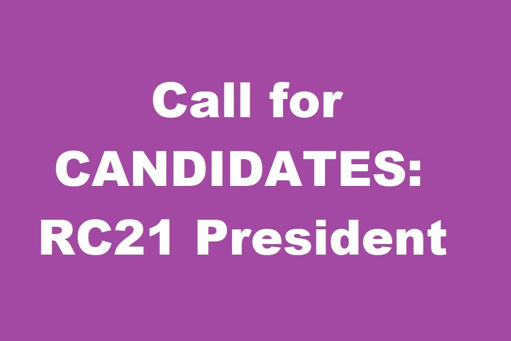 Call for candidates: RC21 President